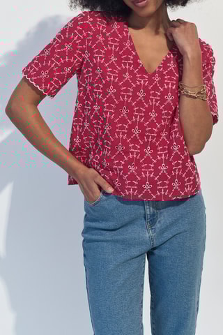 Top em bordado inglês - Bordô - One Step