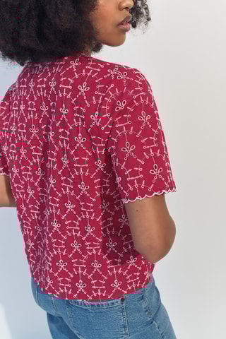 Top em bordado inglês - Bordô - One Step