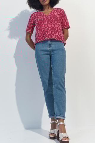 Top em bordado inglês - Bordô - One Step