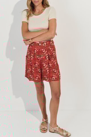 Calções de cintura subida - Vermelho - One Step