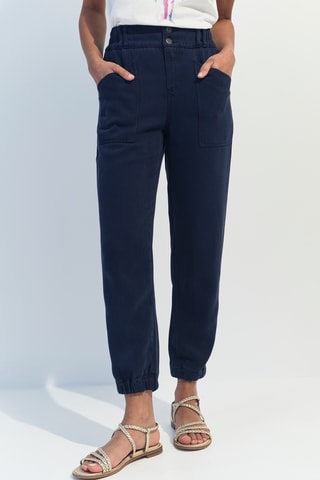 Jean battle taille haute - Bleu marine - One Step