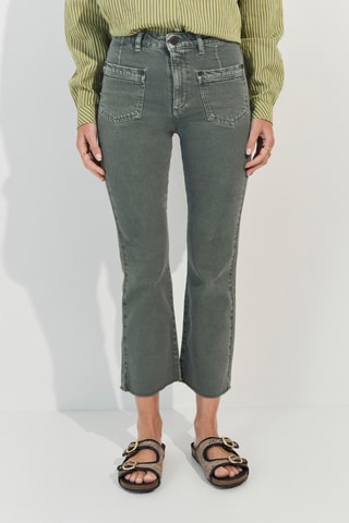 Jean bootcut 7/8 taille haute - Kaki - One Step