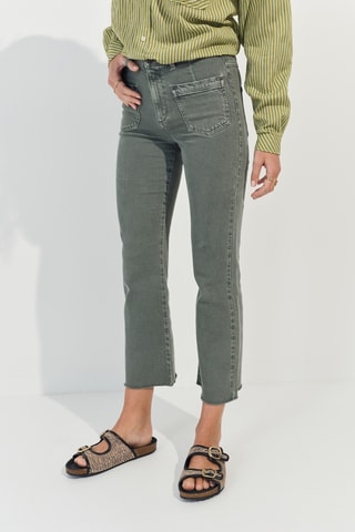 Jean bootcut 7/8 taille haute - Kaki - One Step