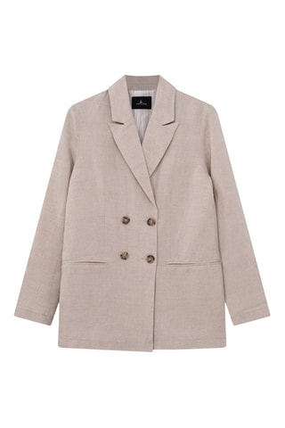 Casaco em linho - Bege ­mesclado One Step