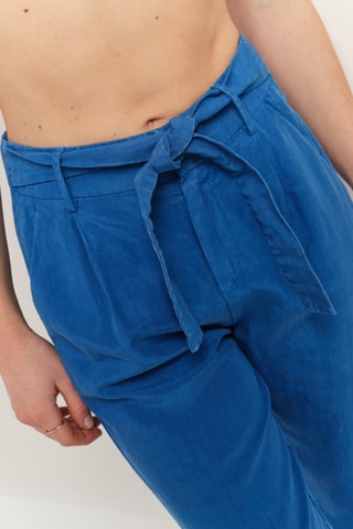 Pantalon carotte 7/8 taille haute - Bleu pétrole - One Step