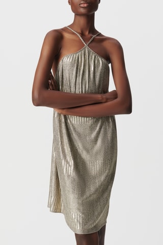 Vestido plissado - Dourado - IKKS