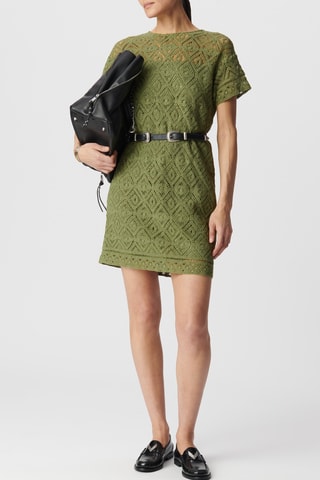 Robe droite en coton biologique - Vert olive - IKKS