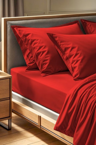 Drap-housse en coton renforcé 145 fils/cm² Tonne Orage - Rouge