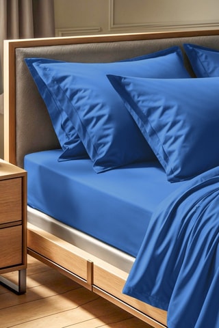 Drap-housse en coton renforcé 155 fils/cm² Tonne Bleue - Bleu