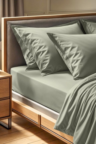 Drap-housse en coton renforcé 61 fils/cm² Tonne Verte - Kaki