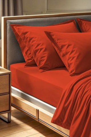 Drap-housse en coton renforcé 57 fils/cm² Tonne Mixte - Orange