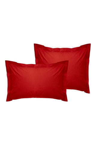 2 taies d'oreiller en coton 57 fils/cm² Orage - Rouge