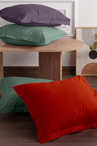 2 taies d'oreiller en coton renforcé 57 fils/cm² Tonne Mixte - Vert