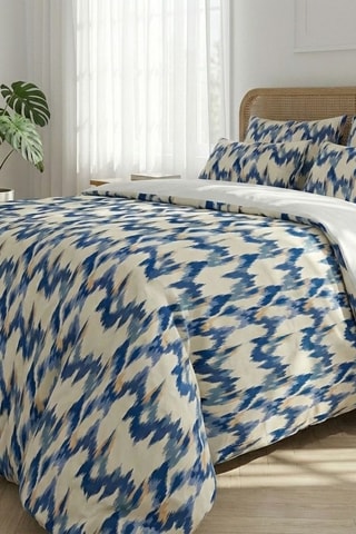 Parure de couette en coton - 57 fils/cm² - Bleu