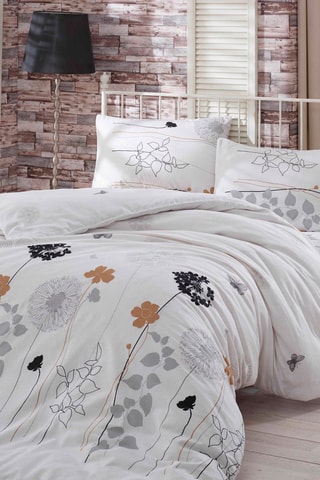 Parure de couette en coton 48 fils/cm² Atlantis - Blanc