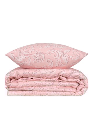 Parure de couette en coton - Rose et blanc