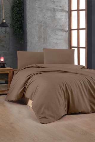 Parure de couette en coton - Marron