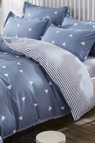 Parure de couette en coton 48 fils/cm² Üçgen - Bleu