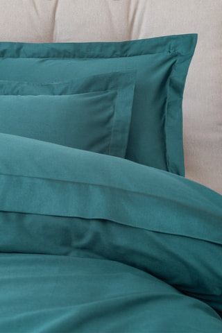 Parure de couette en satin de coton 82 fils/cm² Elegant - Bleu pétrole