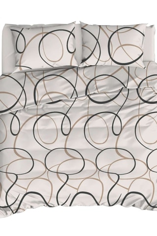 Parure de couette en coton  47 fils/cm² LineRondom - Crème