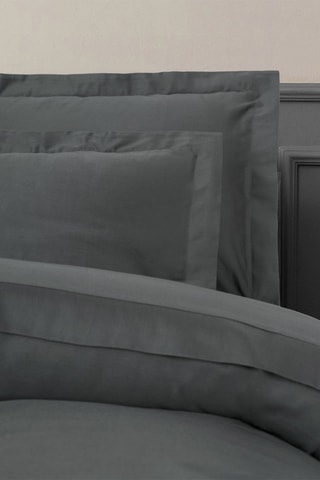 Parure de couette en satin de coton 82 fils/cm² Elegant - Anthracite