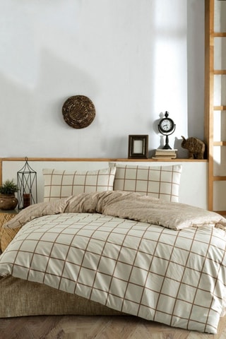 Parure de couette en coton 145 fils/m² Kare - Ecru