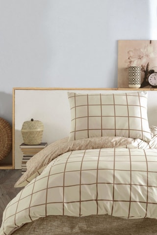 Parure de couette en coton 145 fils/m² Kare - Ecru