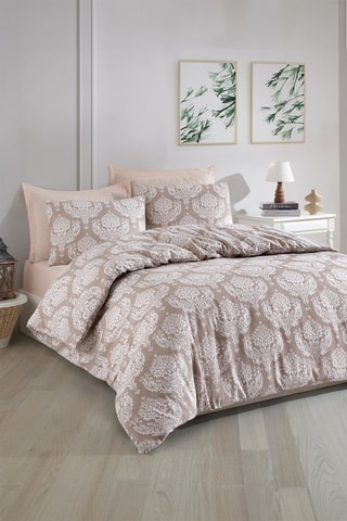 Parure de couette 47 fils/cm² Post - Marron