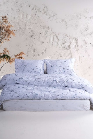 Parure de couette en coton 57 fils/cm² Lima - Bleu