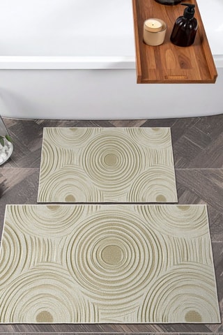 2 tapis de bain - Beige - 50 x 60/60 x 100 cm