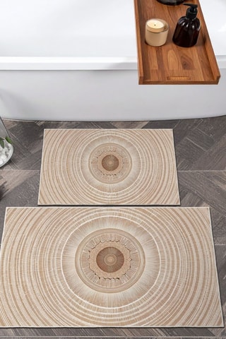 2 tapis de bain - Beige - 50 x 60/60 x 100 cm