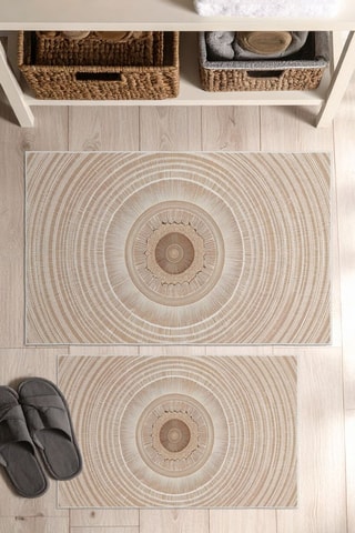 2 tapis de bain - Beige - 50 x 60/60 x 100 cm