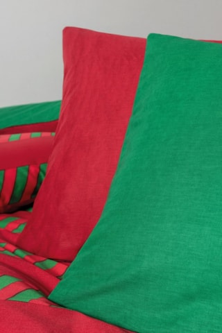 Parure de couette réversible en coton 57 fils/cm² - Vert