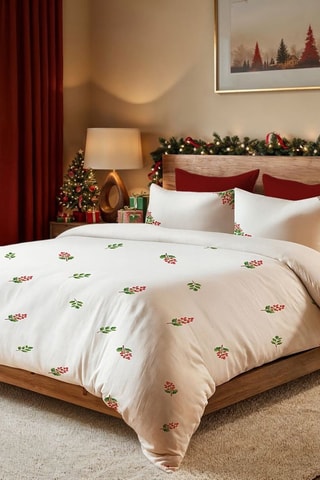 Parure de couette en coton 57 fils/cm² - Blanc