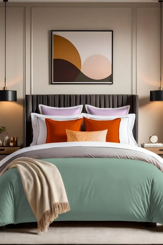 Housse de couette en coton renforcé 57 fils/cm² Tonne Mixte - Vert