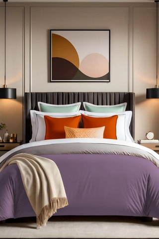 Housse de couette en coton renforcé 57 fils/cm² Tonne Mixte - Violet