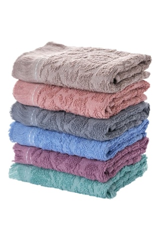 6 serviettes de toilette - Beige - 50 x 85 cm