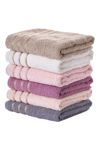 6 serviettes de toilette - Beige - 50 x 85 cm