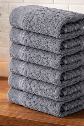 6 serviettes invité - Anthracite - 30 x 50 cm