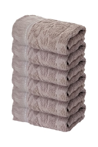 6 serviettes invité - Taupe - 30 x 50 cm