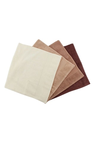 4 serviettes de toilette - Beige - 50 x 90 cm