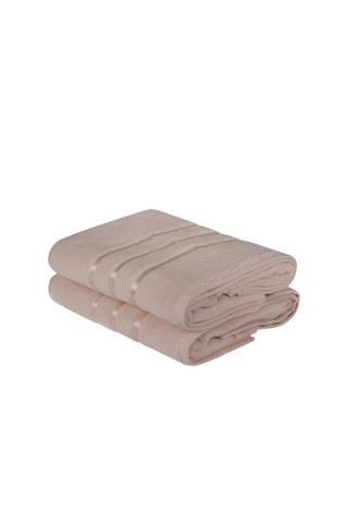 2 draps de douche Dolce - Marron - 70 x 140 cm