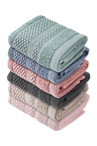 6 serviettes invités Piramit - Vert et rose - 30 x 50 cm