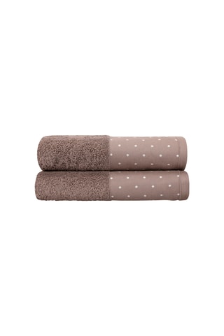 2 draps de douche - Marron - 50 x 90 cm