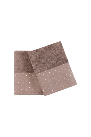 2 draps de douche - Marron - 50 x 90 cm