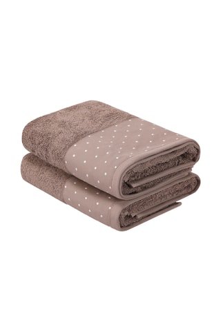 2 draps de douche - Marron - 50 x 90 cm