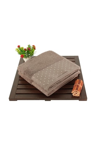 2 draps de douche - Marron - 50 x 90 cm