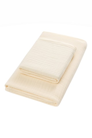 2 draps de bain - Écru - 100 x 160 cm et 50 x 100 cm