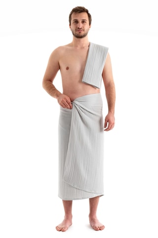 2 draps de bain - Gris - 100 x 160 cm et 50 x 100 cm