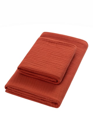 2 draps de bain - Rouge - 100 x 160 cm et 50 x 100 cm